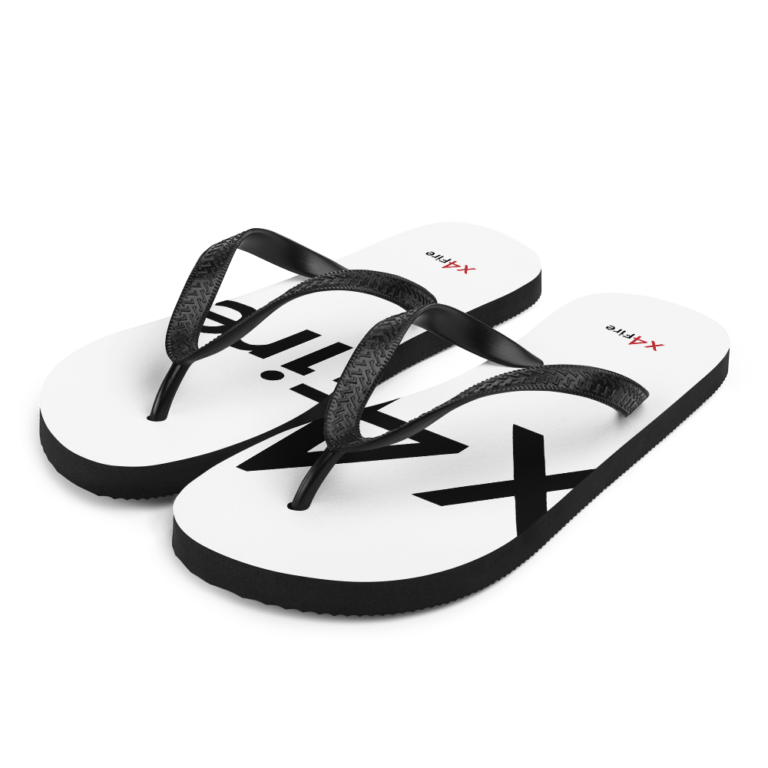 x4Fire (XFPF) White Black Flip-Flops