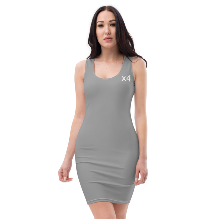 x4Fire (X4PF) Grey White Cut & Sew Dress