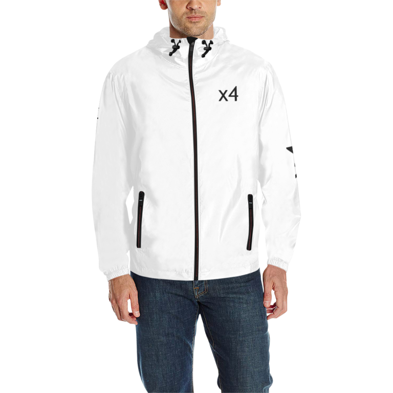 x4Fire (X4AA) BLWSX4 White All Over Print Quilted Windbreaker for Men