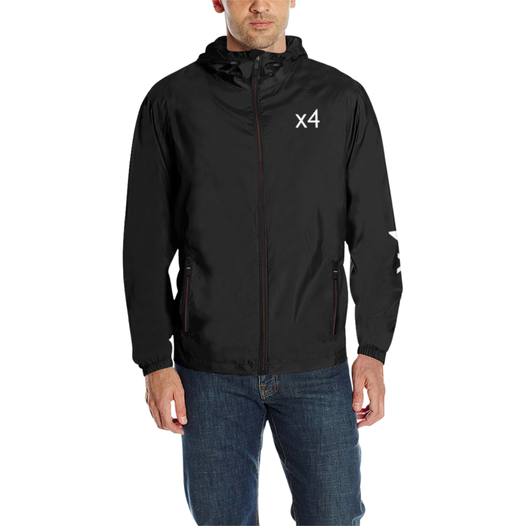 x4Fire (X4AA) WX4 Black All Over Print Quilted Windbreaker for Men