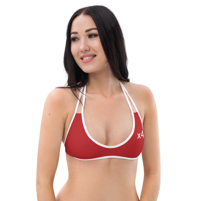 x4Fire A0 (X4PF) RLWLWS White Red Bikini Top