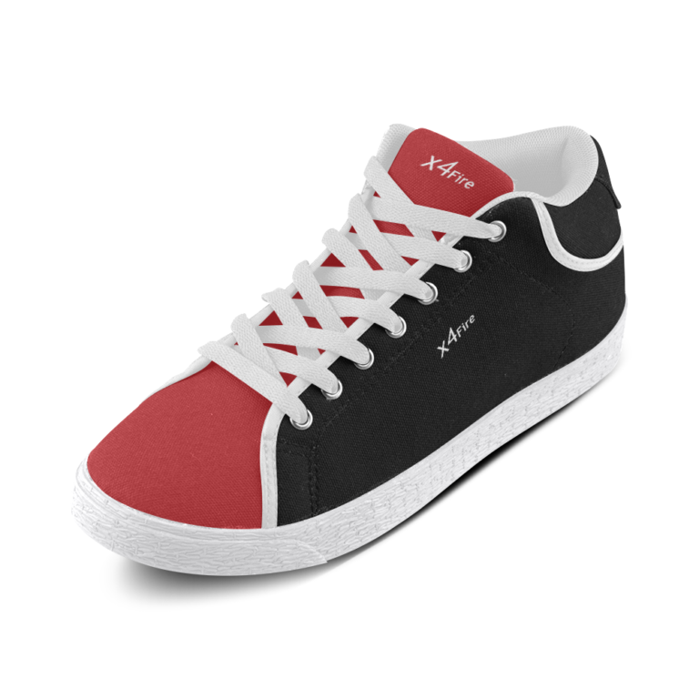 Red Black Men's Chukka Canvas Shoes