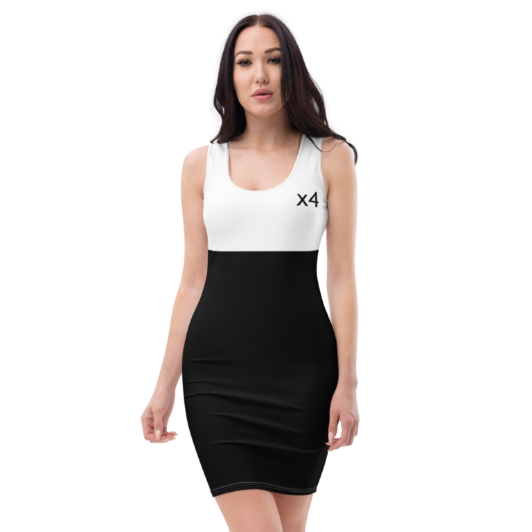 x4Fire (X4PF) BLWS White & Black Cut & Sew Dress