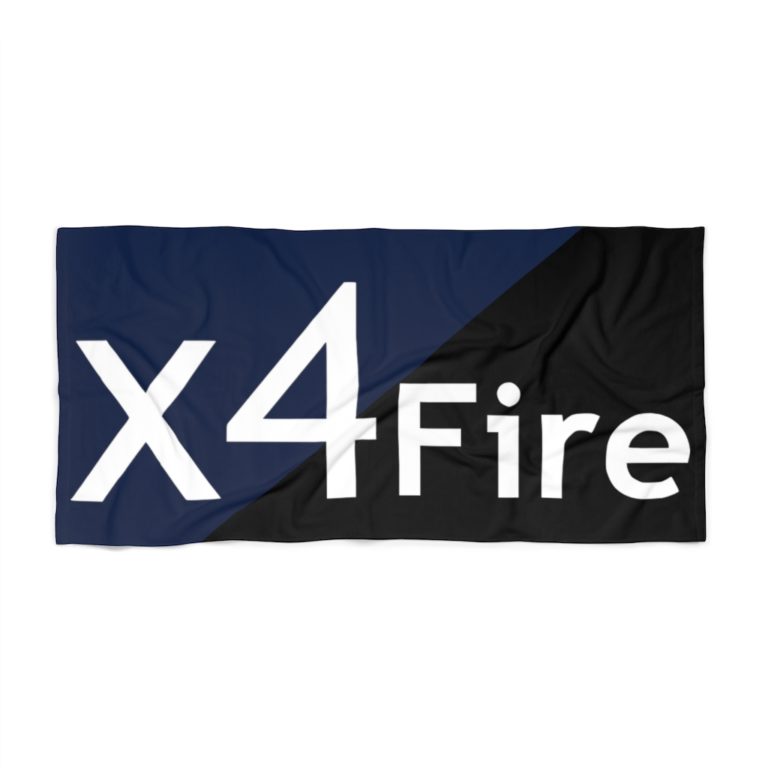 x4Fire (XFPT) Ocean Fire Black Beach Towel