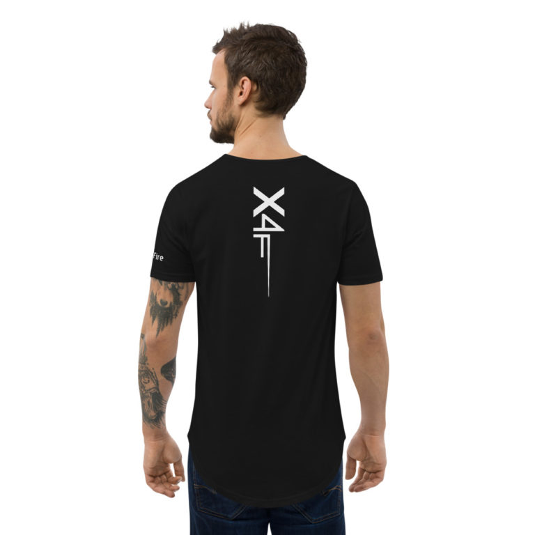 x4Fire A0 (X4PF) Night Fire Men’s Black Curved Hem T-Shirt