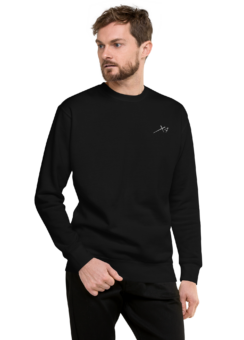 unisex premium sweatshirt black front 641a44f4e04ef